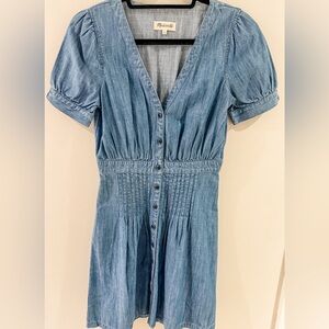 Blue Denim Button-Up Dress